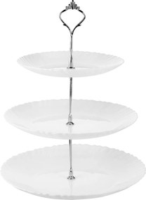 Patera Háromszintes Porcelán Állvány sütemény gyümölcs Ágnes