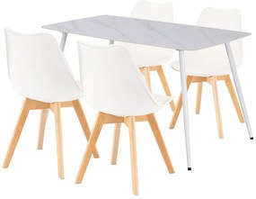 Ravena 4+1 étkező garnitúra fehér-fehér