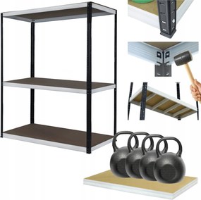 Tárolószekrény garázs fém állvány Helios 106x120x35cm 3Px400kg