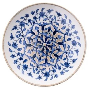 18 részes étkészlet fehér/kék/porcelán