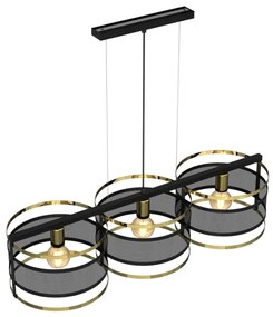 Csillár zsinóron RIM 3xE27/60W/230V fekete/arany