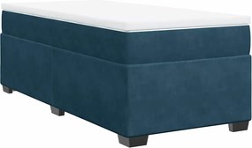 vidaXL sötétkék bársony rugós ágy matraccal 80 x 200 cm