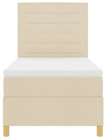 vidaXL Box Spring ágy matraccal, krém, 90x200 cm, szövet
