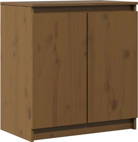 vidaXL mézbarna tömör fenyőfa kisszekrény 60 x 36 x 65 cm