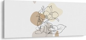Kép - Bézs virágok pillangóval N⁰1 (120x50 cm)