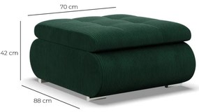 Tokio puff, kordbársony, zöld