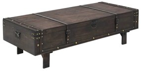 Vintage stílusú furnérlemez fa dohányzóasztal 120 x 55 x 35 cm