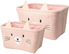 Hatu Gyerek tároló kosarak szett Macska, 2 db,rózsaszín
