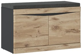 FENIS cipőtartó szekrény, 86x49x39,9, antracit/tölgy viking