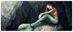Kép - Hableány a sziklán (120x50 cm)