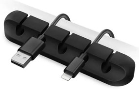 Kábelrendező íróasztalhoz, öntapadó fekete CM2 LVN System LV0175