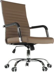 Irodai szék, textilbőr/fém, taupe/króm, FARAN