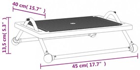 fekete lábtámasz 45 x 40 x 13,5 cm