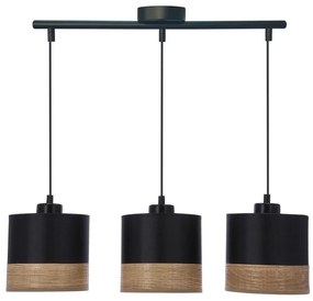 Csillár zsinóron PORTO 3xE27/60W/230V fekete/barna