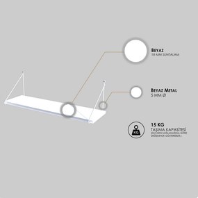 Armoni fali polc, magasfényű fehér, 72 cm – TR775DCM1609