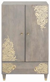 Magasfiú Szürke és Arany 60 x 33.5 x 100 cm Tömör mangófa