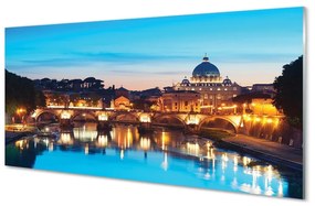 Üvegképek Róma Sunset folyami hidak 120x60cm