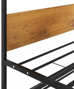 fekete fém kihúzható ágykeret 90 x 200 cm