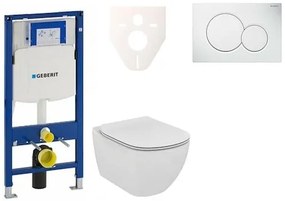 Fali WC szett Geberit előtétfalas szereléshez + Ideal Standard Tesi WC 111.300.00.5NE1