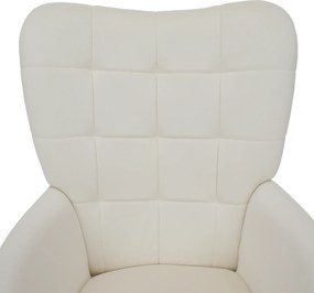 Fotel lábtartóval, fehér Velvet szövet/fekete, HABEN