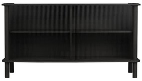 Fekete tölgyfa tálalószekrény tolóajtóval 135x73,5x48 cm Italic – UMAGE