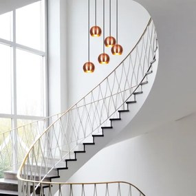 Csillár zsinóron SIVANI 5xE27/40W/230V réz