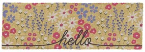 Kókuszrost lábtörlő 40x120 cm Hello Scribbly Floral – Artsy Doormats