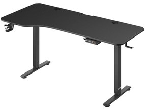Állítható magasságú irodai íróasztal fekete 160x75x73-118 cm