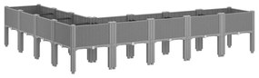 vidaXL világosszürke PP rácsos kerti ültetőláda 200 x 160 x 42 cm