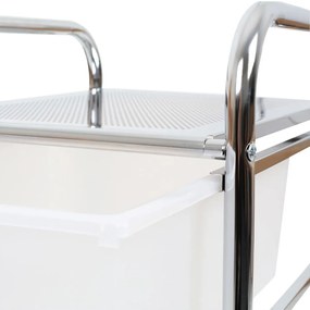 Fehér-ezüstszínű műanyag gurulós polcos állvány 33x79 cm – Premier Housewares
