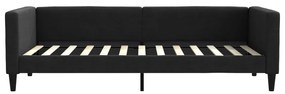 fekete kihúzható szövet heverő fiókokkal 90 x 200 cm