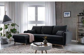 Scandic Lagom sötétszürke kinyitható sarokkanapé, bal oldali - Miuform