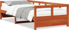 vidaXL viaszbarna tömör fenyőfa kanapéágy matrac nélkül 90 x 200 cm