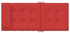 4 db piros oxford-szövet magas háttámlájú székpárna