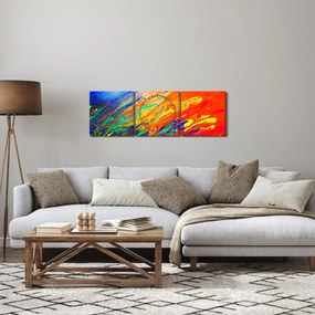 Kép - Színes absztrakció (órával) (90x30 cm)