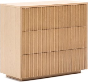Natúr színű komód tölgyfa dekorral 90x79x50 cm Helvine – Kave Home