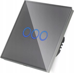 Érintőkapcsoló Fény Hármas Üveg Kapcsoló Kikapcsoló N 3G Szürke