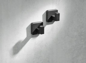 2x Akasztós Fürdőszobai Fali Törölközőtartó Fekete Csavarozható