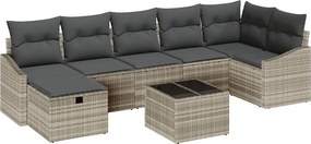 vidaXL Kanapé Szett párnával tárolóval 8 pcs polirattan