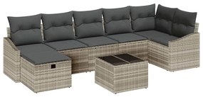 vidaXL Kanapé Szett párnával tárolóval 8 pcs polirattan