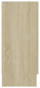 sonoma-tölgy színű szerelt fa tálalószekrény 120 x 30,5 x 70 cm