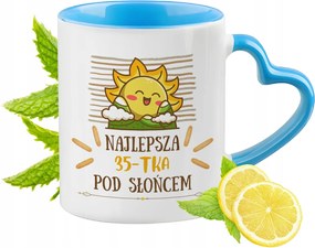 Születésnap 35 35-es Kék Bögre Szív Alakú Füllel Ajándék