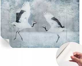 Öntapadós tapéta 3D fali ragasztóval Harmonikus daruk 416x254 cm