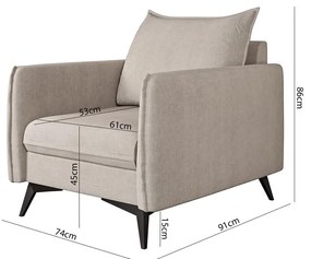 Bézs fotel Juli Bis – Ropez