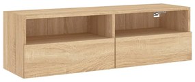 sonoma tölgyszín szerelt fa fali TV-szekrény 100 x 30 x 30 cm