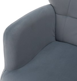 Fotel lábtartóval, szürke Velvet szövet/fekete, HABEN