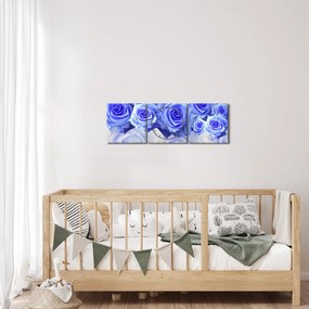 Kép - Kék rózsa (órával) (90x30 cm)