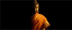 Kép - Arany Buddha szobor (120x50 cm)