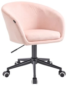 HR8326K Rózsaszín modern velúr szék fekete lábbal