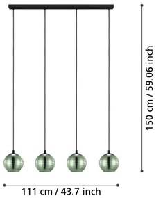 Eglo 39686 - Csillár zsinóron LEMORIETA 4xE27/40W/230V